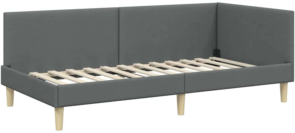 Lova Kampinė lovos konstrukcija Tamsiai pilka 100 cm x 200 cm