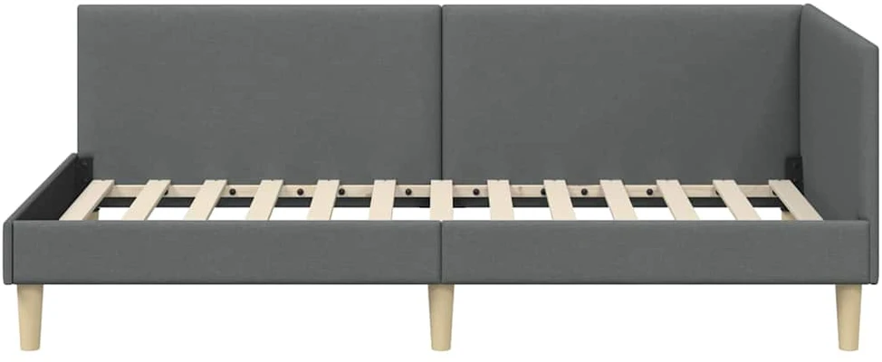 Lova Kampinė lovos konstrukcija Tamsiai pilka 100 cm x 200 cm