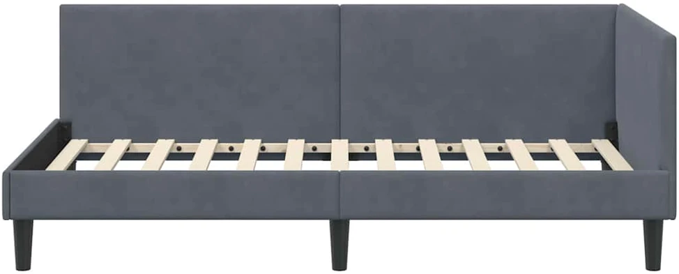 Lova Kampinė lovos konstrukcija Tamsiai pilka 100 cm x 200 cm