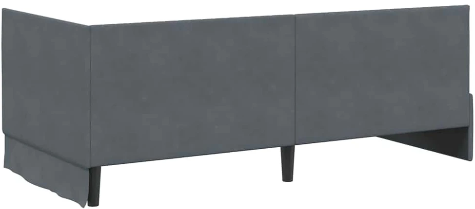 Lova Kampinė lovos konstrukcija Tamsiai pilka 90 cm x 190 cm Aksomas