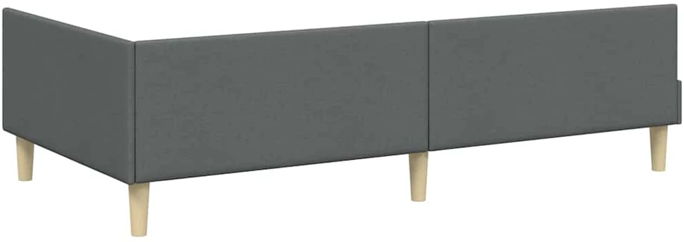 Lova Kampinė lovos konstrukcija Tamsiai pilka 80 x 200 cm audinys