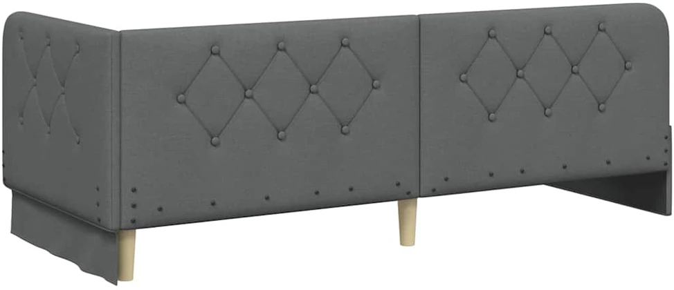 Lova Kampinė lovos konstrukcija Tamsiai pilka 80 x 200 cm audinys