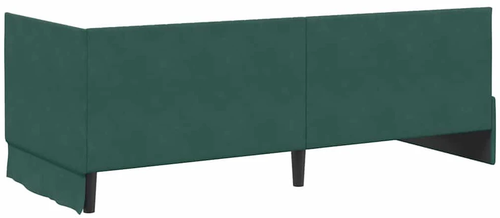 Lova Kampinė lovos konstrukcija Tamsiai žalia 80 cm x 200 cm Aksomas