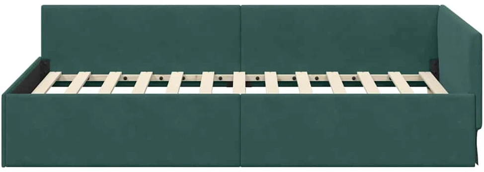Lova Kampinė lovos konstrukcija Tamsiai žalia 100 cm x 200 cm