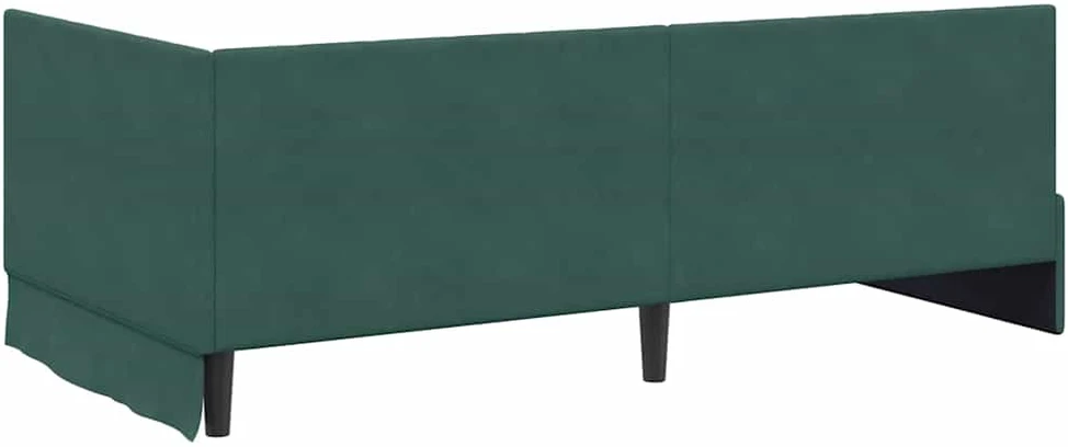 Lova Kampinė lovos konstrukcija Tamsiai žalia 90 cm x 200 cm Aksomas