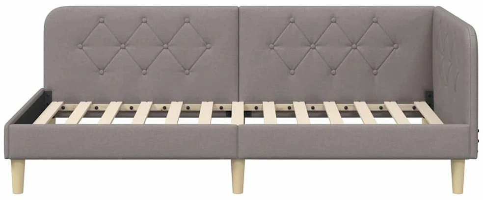 Lova Kampinė lovos konstrukcija Taupe 100 x 200 cm audinys