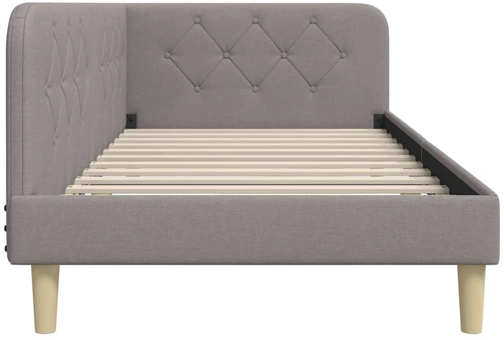 Lova Kampinė lovos konstrukcija Taupe 100 x 200 cm audinys