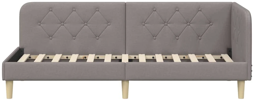 Lova Kampinė lovos konstrukcija Taupe 80 x 200 cm audinys