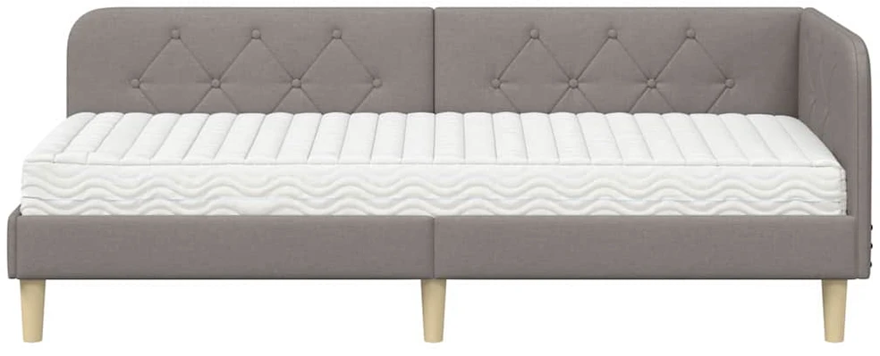 Lova Kampinė lovos konstrukcija Taupe 80 x 200 cm audinys