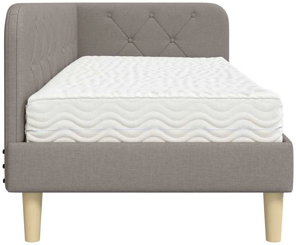 Lova Kampinė lovos konstrukcija Taupe 80 x 200 cm audinys