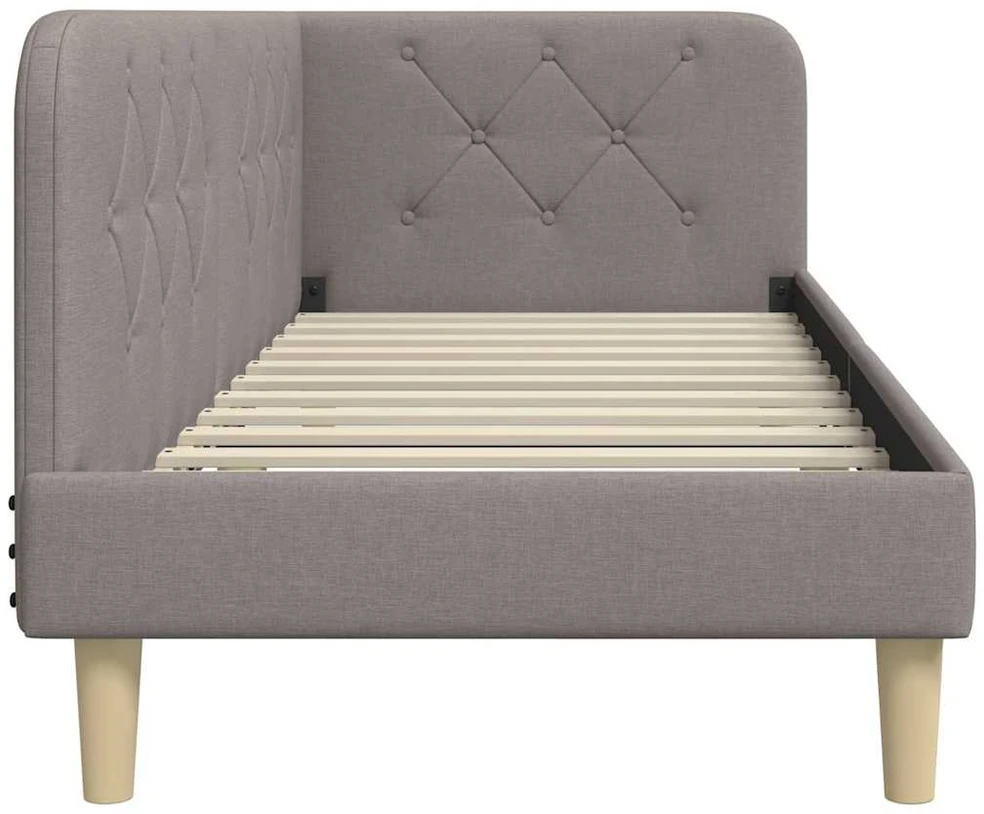 Lova Kampinė lovos konstrukcija Taupe 80 x 200 cm audinys