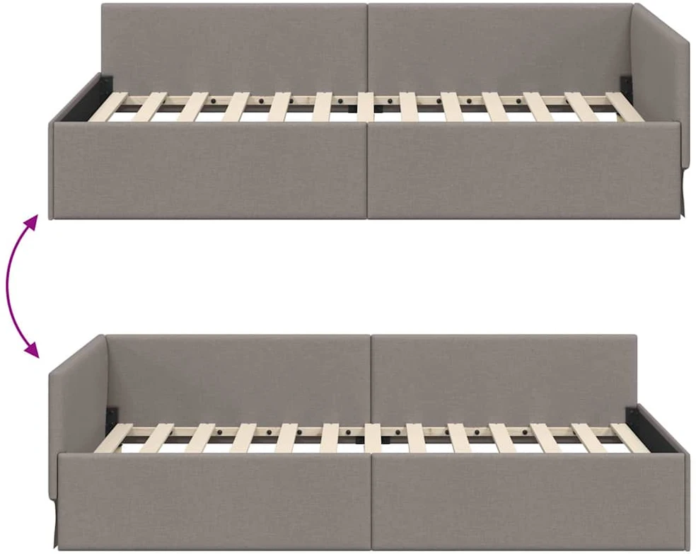 Lova Kampinė lovos konstrukcija Tortora 90 cm x 190 cm audinys