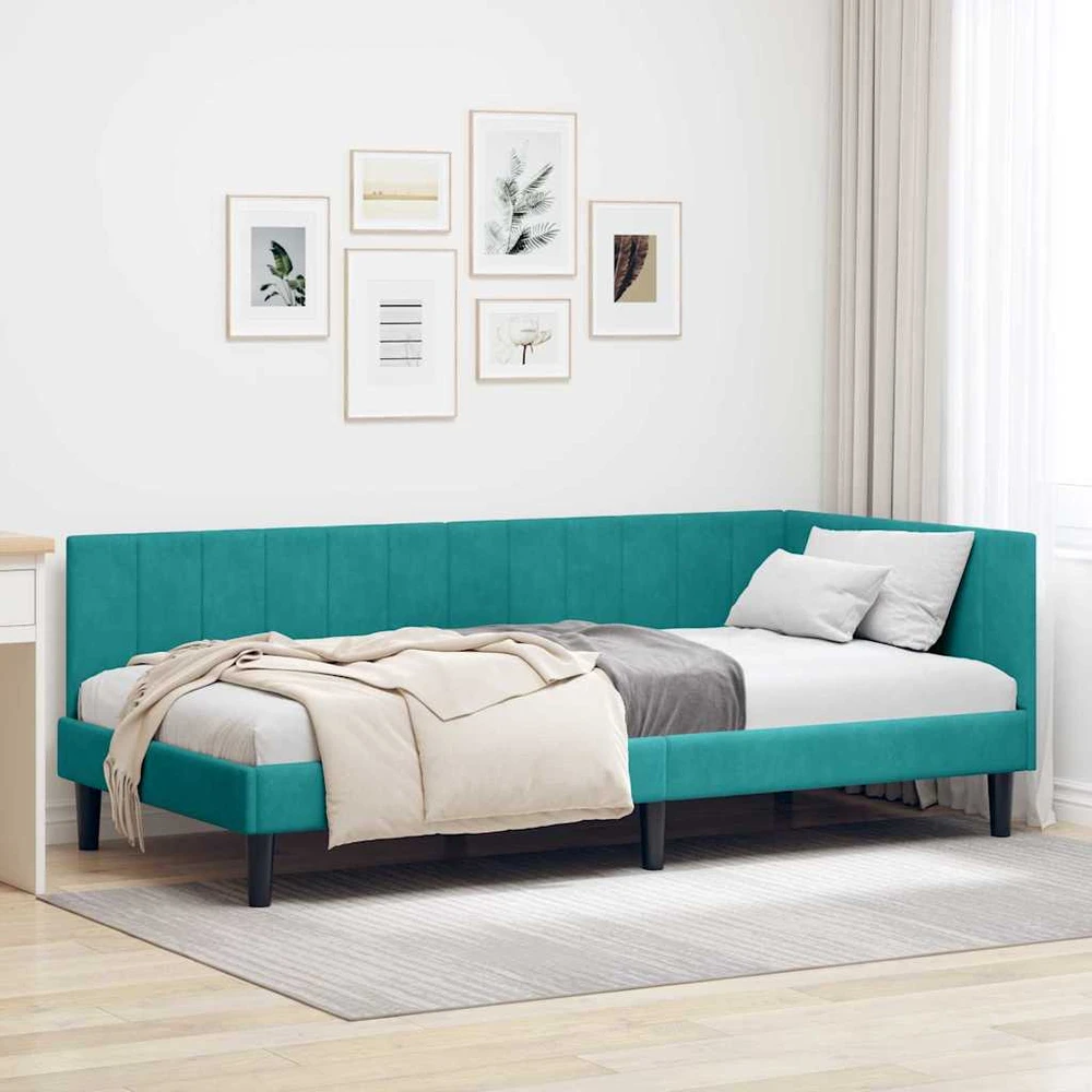 Lova Kampinė lovos konstrukcija Turkio 100 cm x 200 cm Aksomas