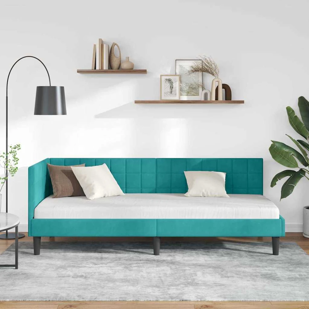 Lova Kampinė lovos konstrukcija Turkio 80 cm x 200 cm Aksomas