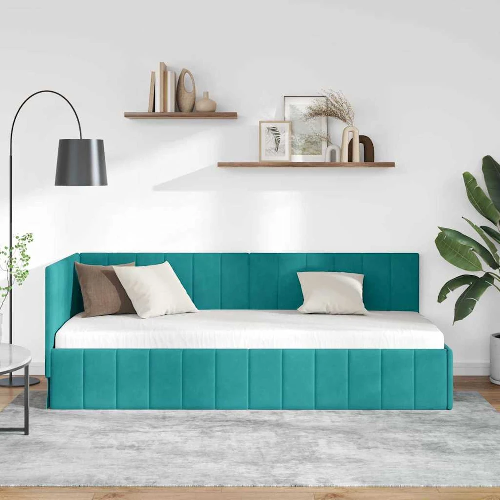 Lova Kampinė lovos konstrukcija Turkio 80 cm x 200 cm Aksomas