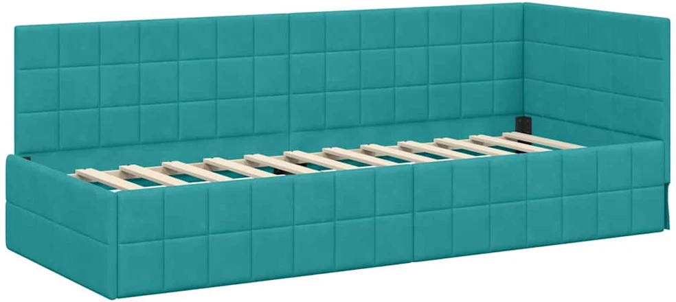Lova Kampinė lovos konstrukcija Turkio 80 cm x 200 cm Aksomas