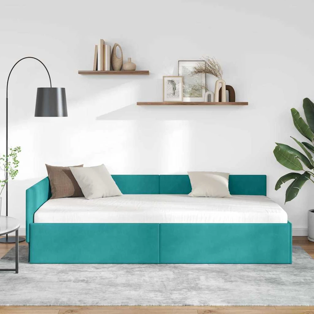 Lova Kampinė lovos konstrukcija Turkio 80 cm x 200 cm Aksomas