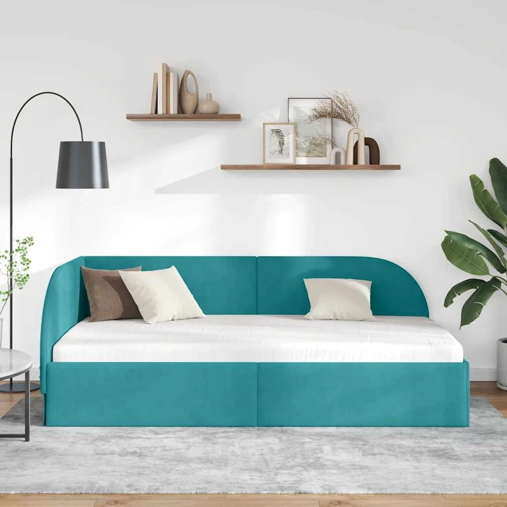 Lova Kampinė lovos konstrukcija Turkio 80 cm x 200 cm Aksomas
