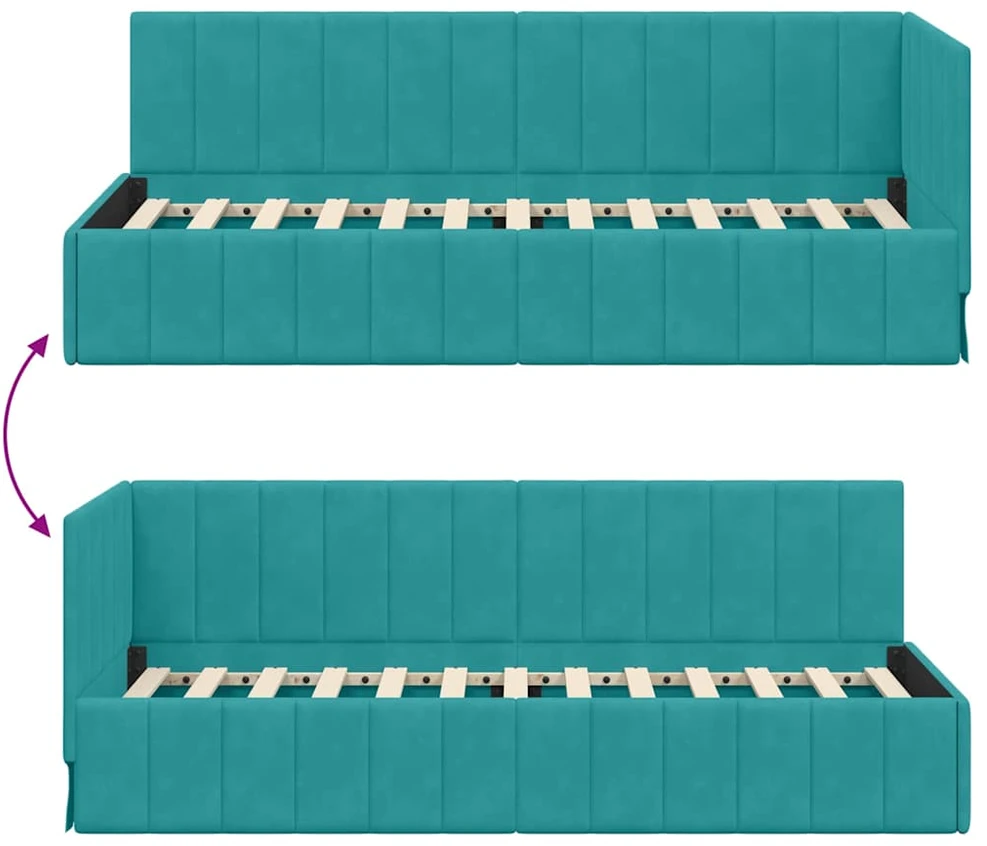 Lova Kampinė lovos konstrukcija Turkio 80 cm x 200 cm Aksomas
