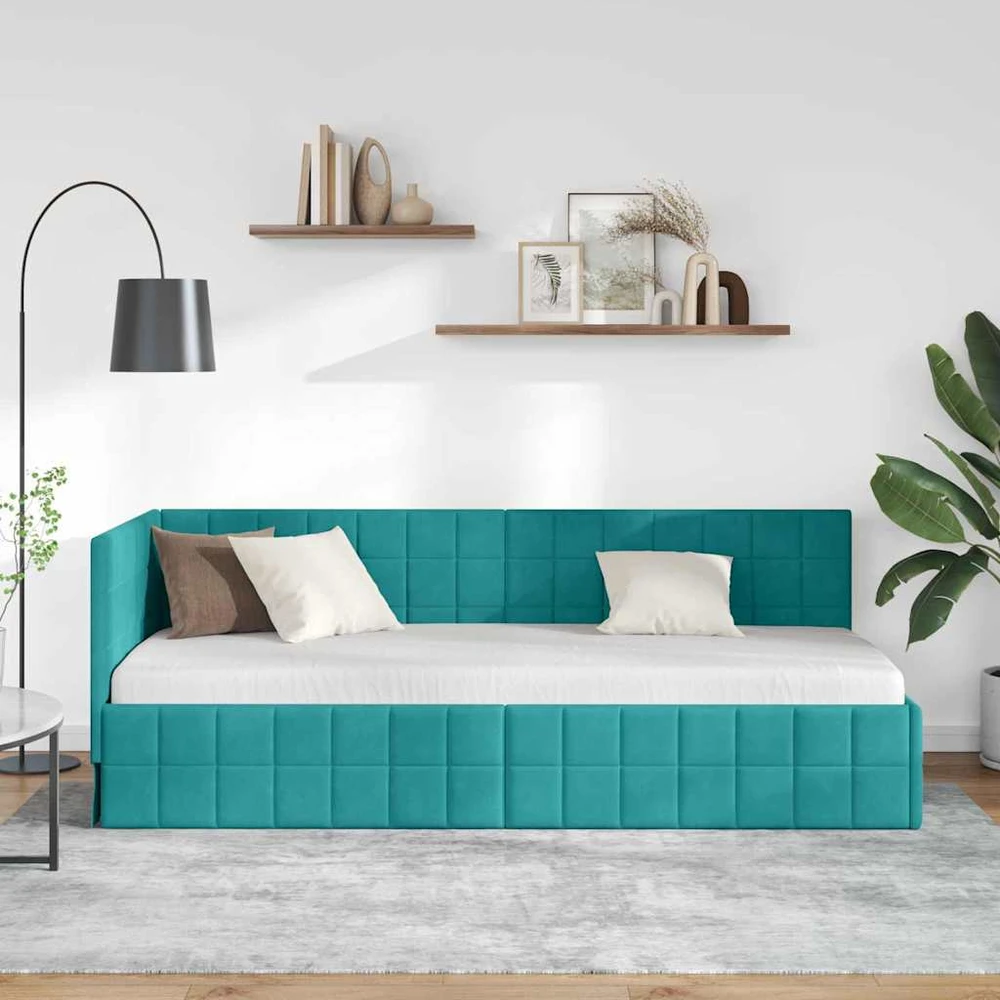 Lova Kampinė lovos konstrukcija Turkio 80 cm x 200 cm Aksomas