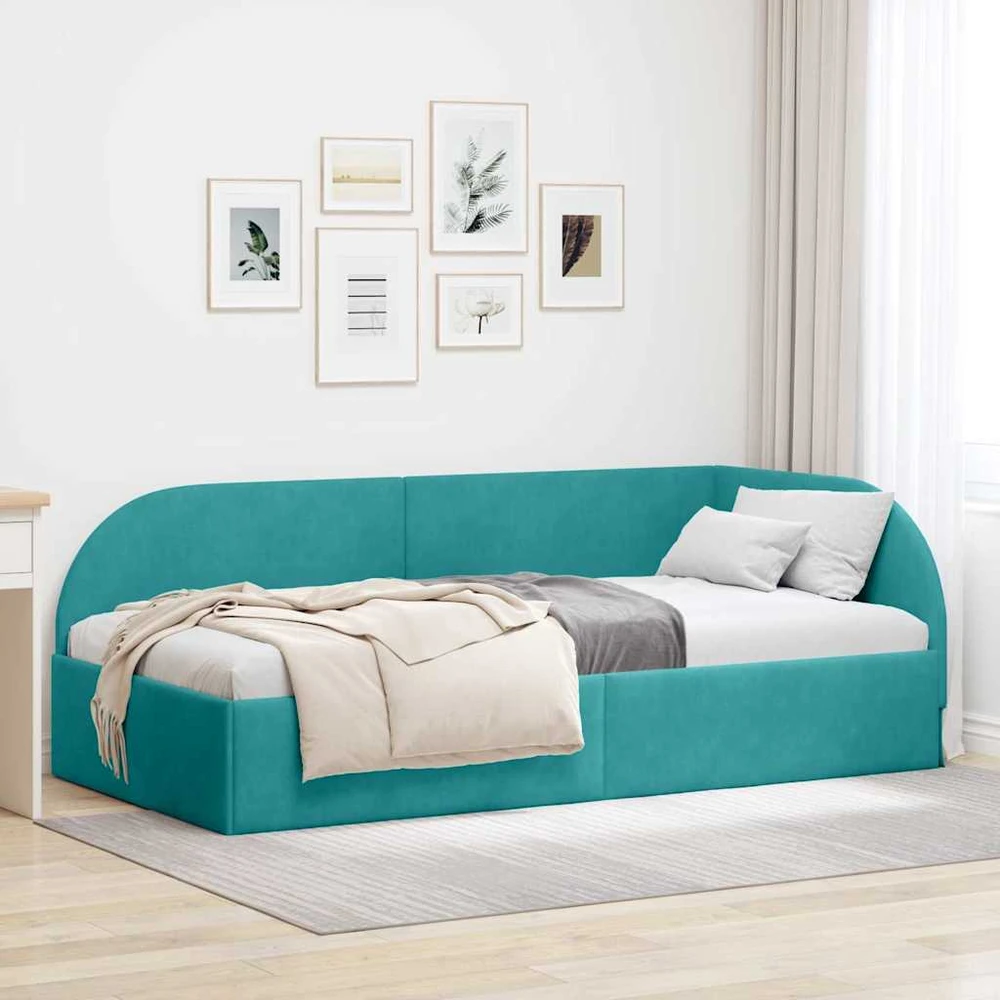 Lova Kampinė lovos konstrukcija Turkio 80 cm x 200 cm Aksomas