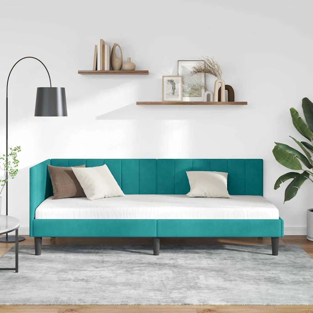 Lova Kampinė lovos konstrukcija Turkio 80 cm x 200 cm Aksomas