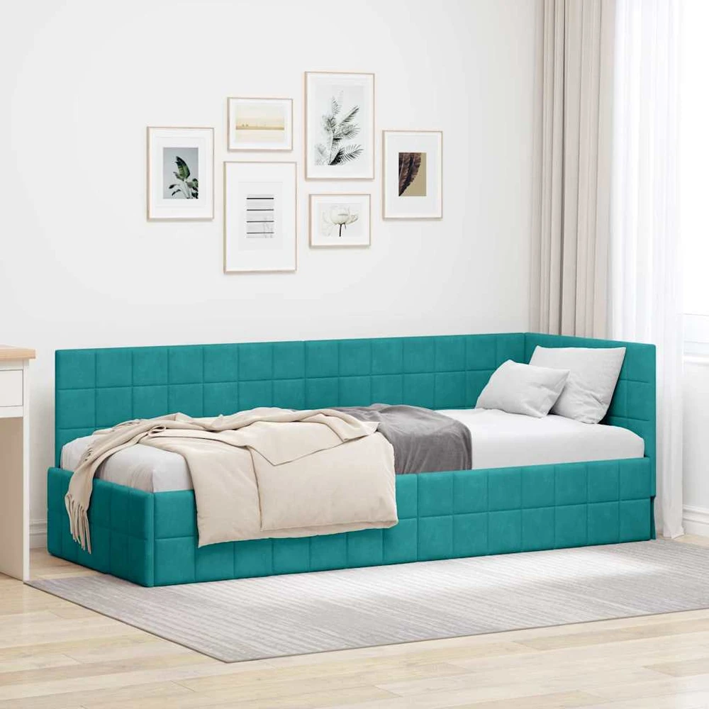 Lova Kampinė lovos konstrukcija Turkio 80 cm x 200 cm Aksomas