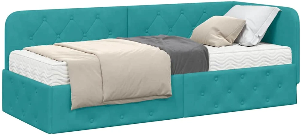 Lova Kampinė lovos konstrukcija Turkio 80 x 200 cm Aksomas