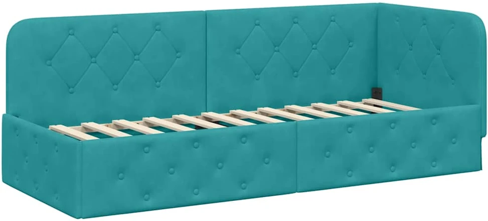 Lova Kampinė lovos konstrukcija Turkio 80 x 200 cm Aksomas