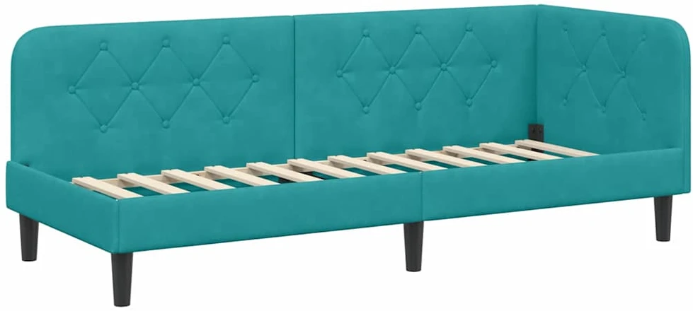 Lova Kampinė lovos konstrukcija Turkio 80 x 200 cm Aksomas