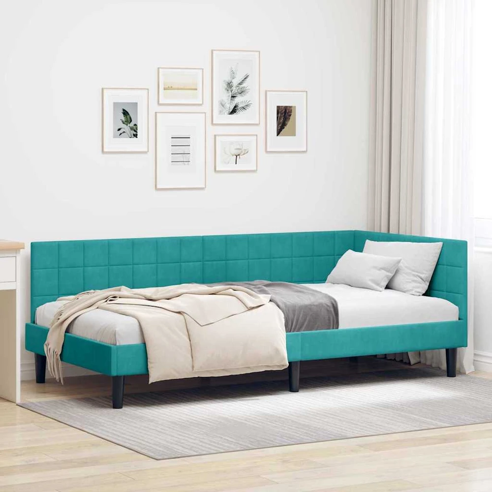 Lova Kampinė lovos konstrukcija Turkio 90 cm x 200 cm Aksomas