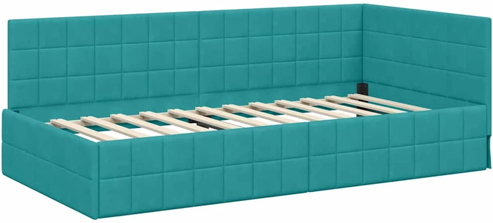 Lova Kampinė lovos konstrukcija Turkio 90 cm x 190 cm Aksomas
