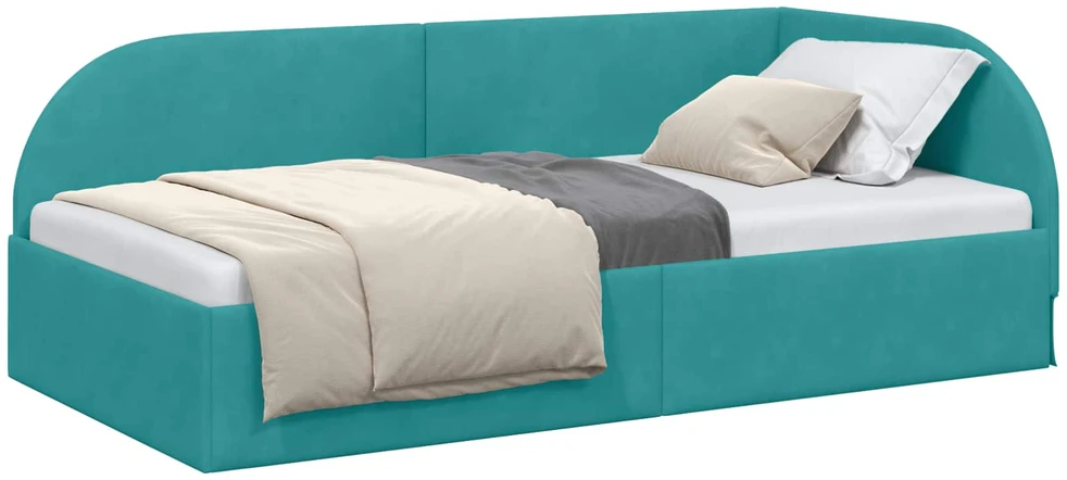 Lova Kampinė lovos konstrukcija Turkio 90 cm x 190 cm Aksomas