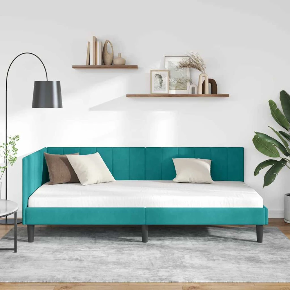 Lova Kampinė lovos konstrukcija Turkio 90 cm x 200 cm Aksomas