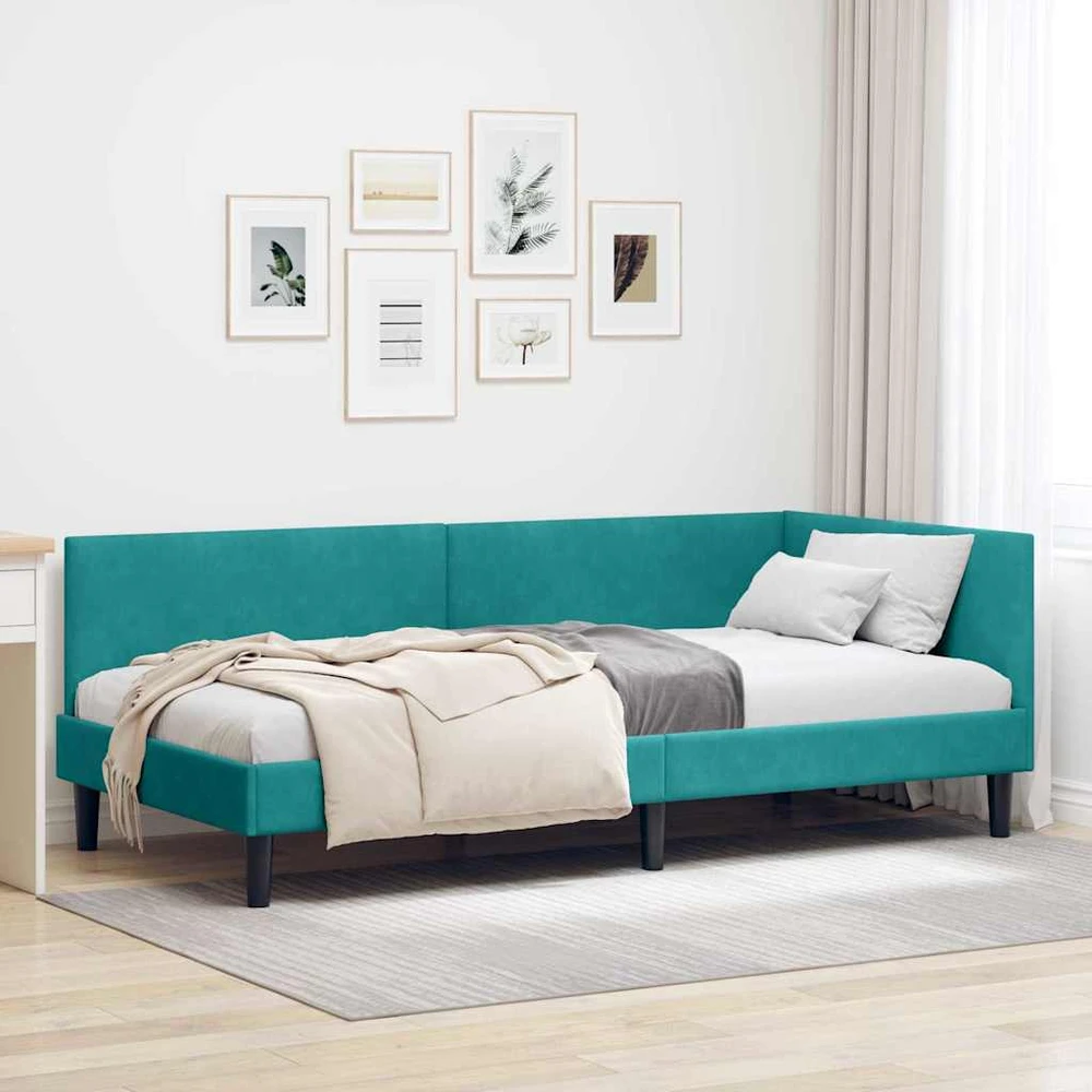 Lova Kampinė lovos konstrukcija Turkio 90 cm x 190 cm Aksomas