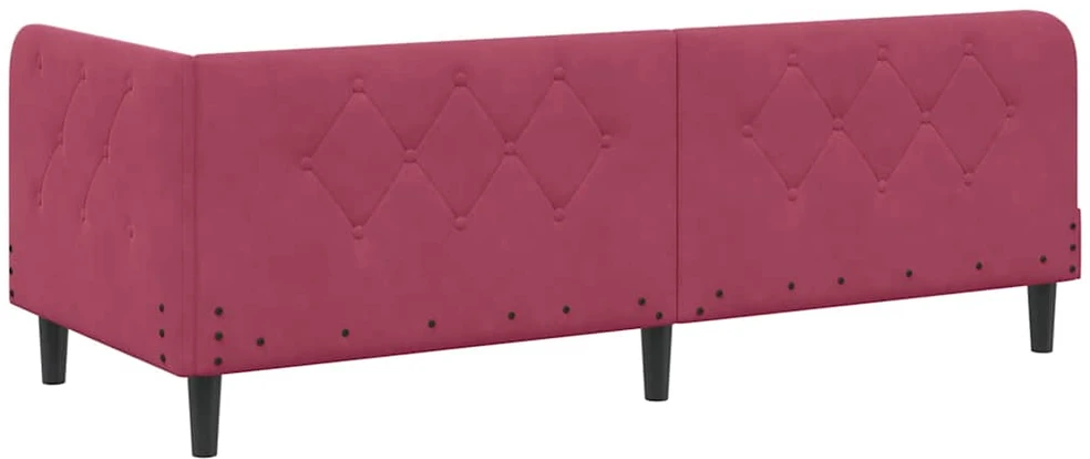 Lova Kampinė lovos konstrukcija Vyno raudona 80 x 200 cm Aksomas