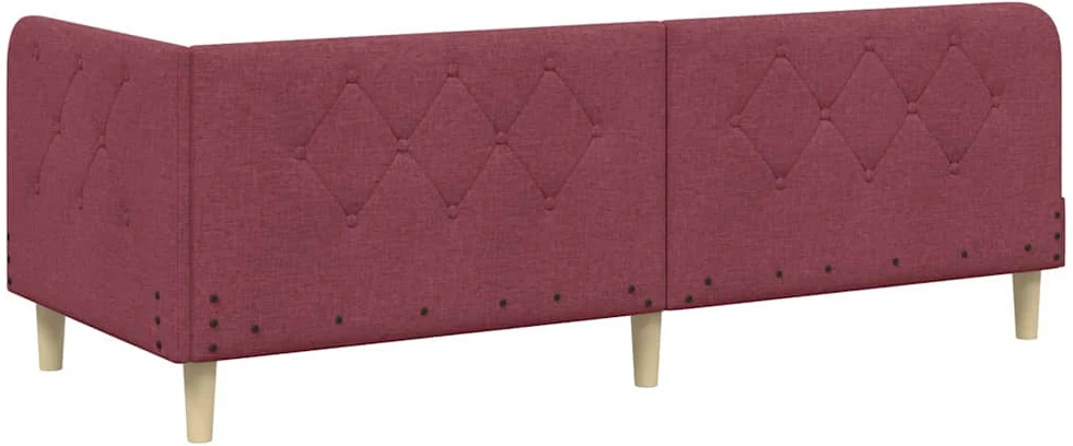 Lova Kampinė lovos konstrukcija Vyno raudona 80 x 200 cm audinys