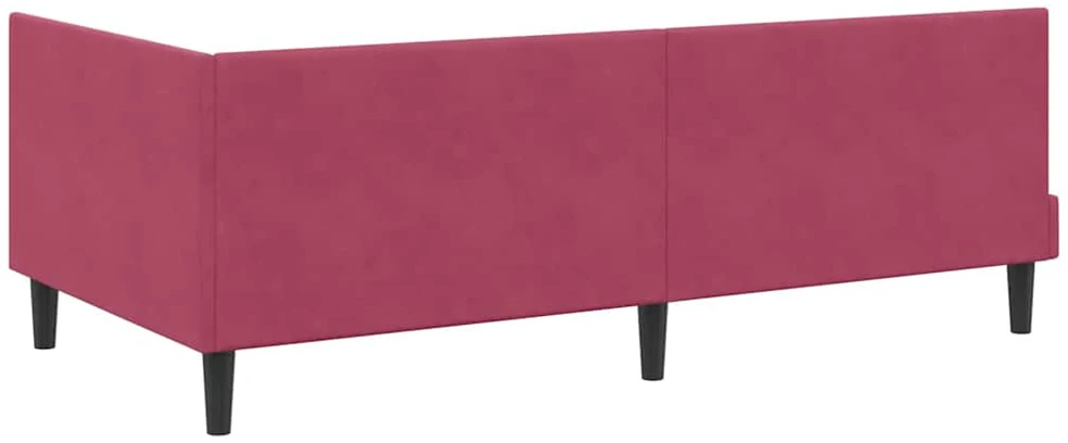 Lova Kampinė lovos konstrukcija Vyno raudona 90 cm x 200 cm Aksomas