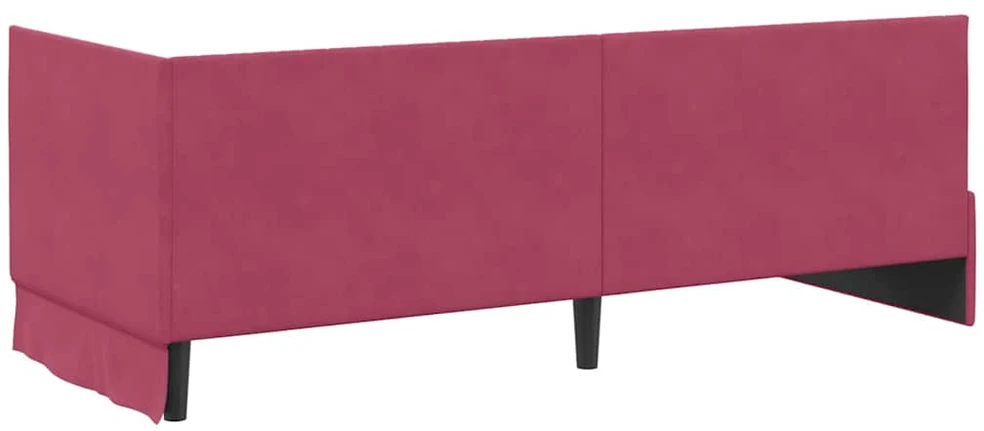 Lova Kampinė lovos konstrukcija Vyno raudona 80 cm x 200 cm Aksomas