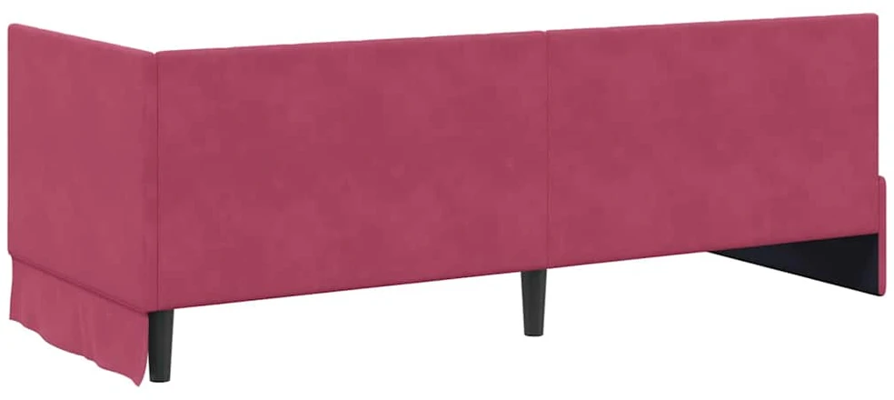 Lova Kampinė lovos konstrukcija Vyno raudona 80 cm x 200 cm Aksomas