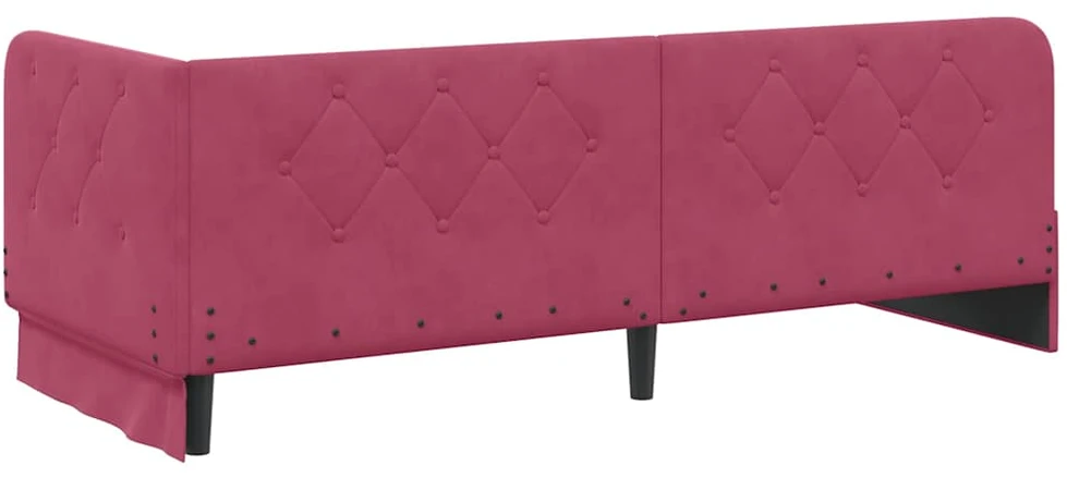 Lova Kampinė lovos konstrukcija Vyno raudona 80 x 200 cm Aksomas