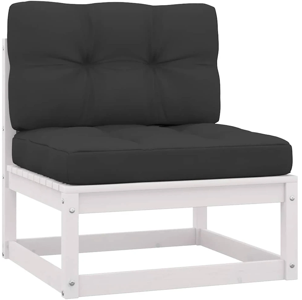 Kampinė sodo sofa iš palečių su pagalvėlėmis, impregnuota eglė