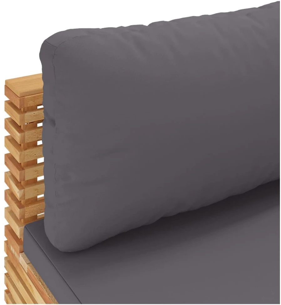 Kampinė sodo sofa su antracito pagalvėlėmis, pušies masyvas