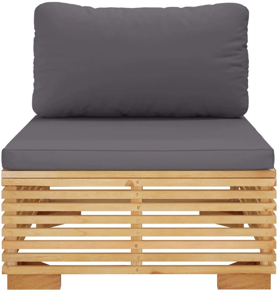 Kampinė sodo sofa su antracito pagalvėlėmis, pušies masyvas
