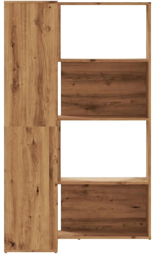 Kampinė spinta, 4 aukštų, artisano ąžuolo, 85x85x140cm, mediena