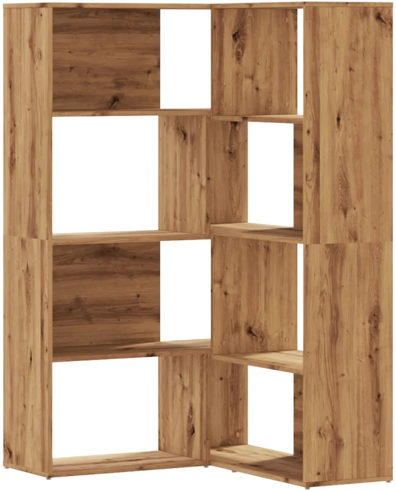 Kampinė spinta, 4 aukštų, artisano ąžuolo, 85x85x140cm, mediena