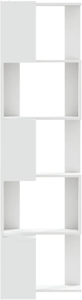 Kampinė spinta, 5 aukštų, baltos, 50x50x179cm, mediena
