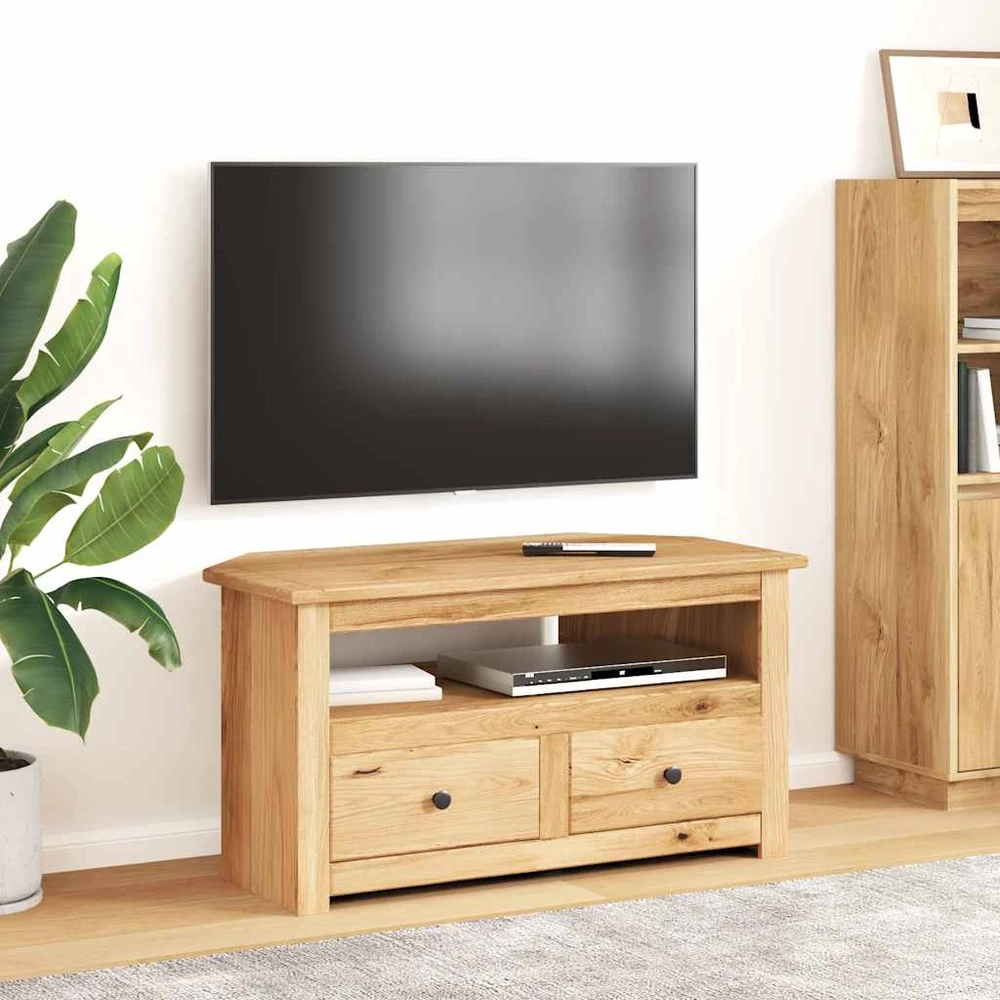 TV staliukas Kampinė TV spintelė Panama, 93x49x49cm, pušies masyvas