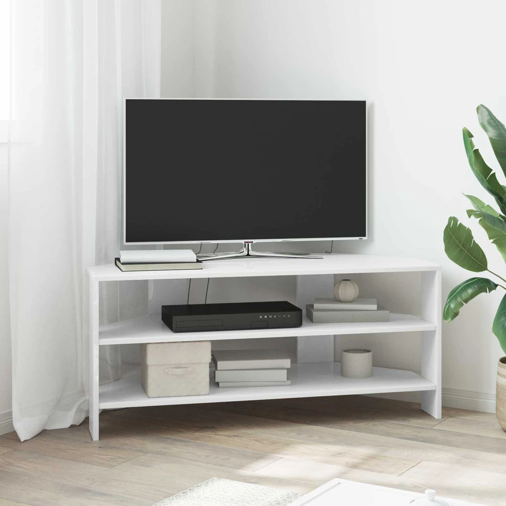 TV staliukas KampinėTVspintelė 100 x 40,5 x 45 cm Itin blizgi balta