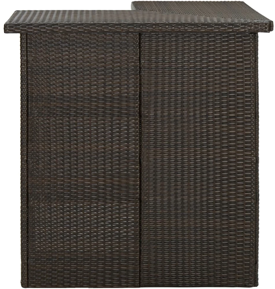 Kampinis baro staliukas, rudas, 100x50x105cm, poliratanas